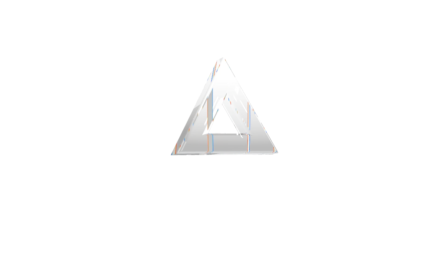 The PRISM mark, an open triangle of glass, lit on black.